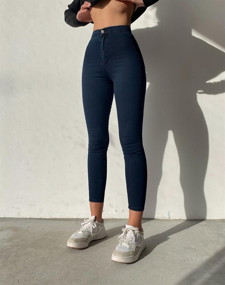 Basıc Yüksek Bel Toparlayıcı Kadın Lacivert Pantolon 20Y000110