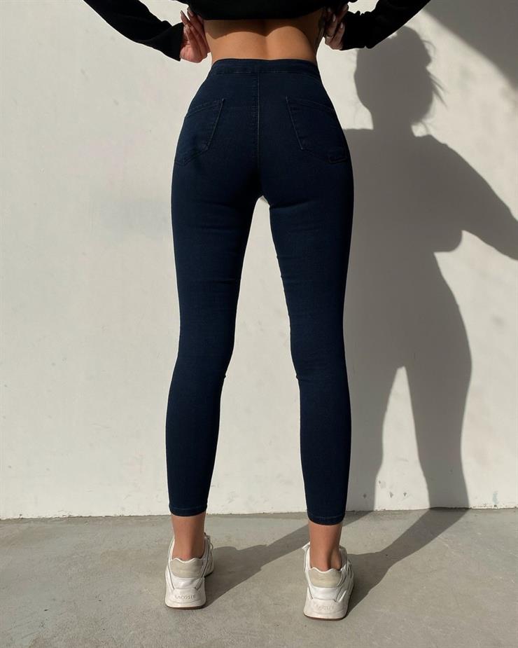 Basıc Yüksek Bel Toparlayıcı Kadın Lacivert Pantolon 20Y000110