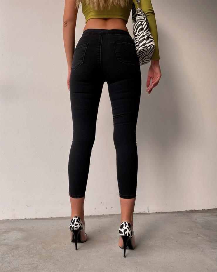 Basıc Yüksek Bel Toparlayıcı Kadın Siyah Pantolon 20Y000110