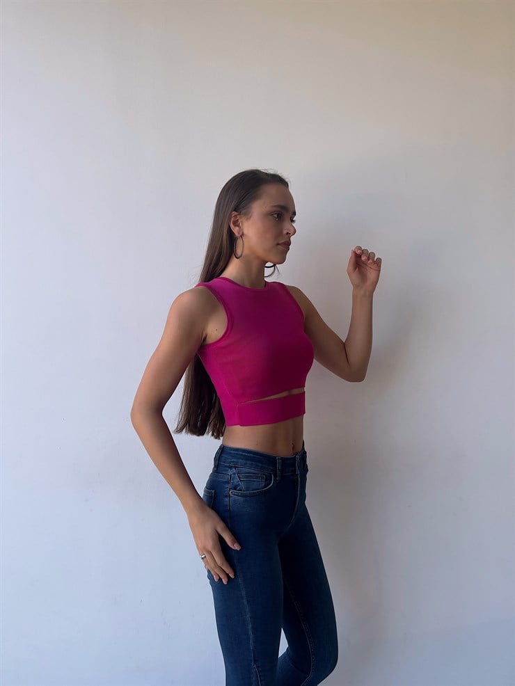 Bel Detaylı Delson Kadın Fuşya Crop 23K000138