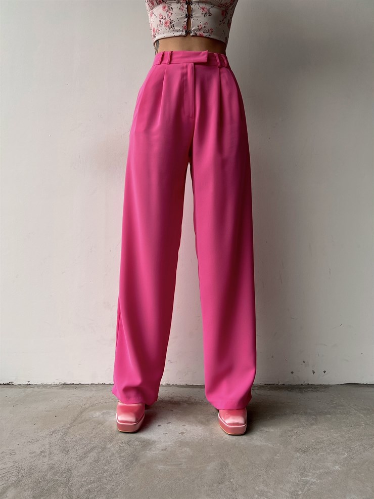 Beli Pileli Palazzo Kadın Pembe Pantolon 22K000117