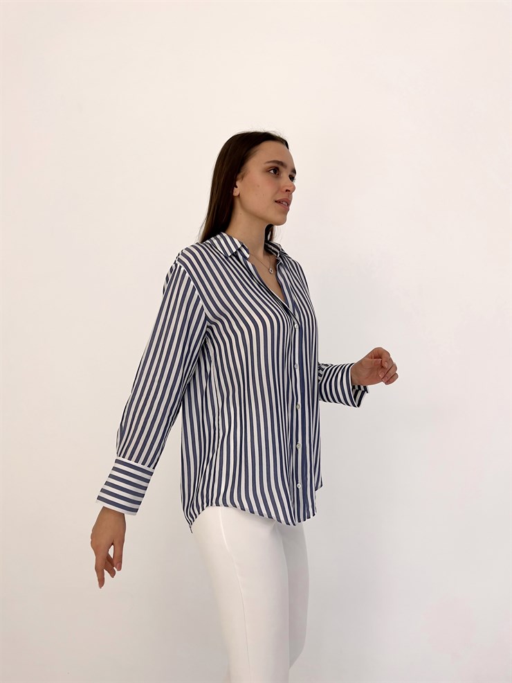 Çizgili Betham Kadın Renkli Gömlek 23K000430