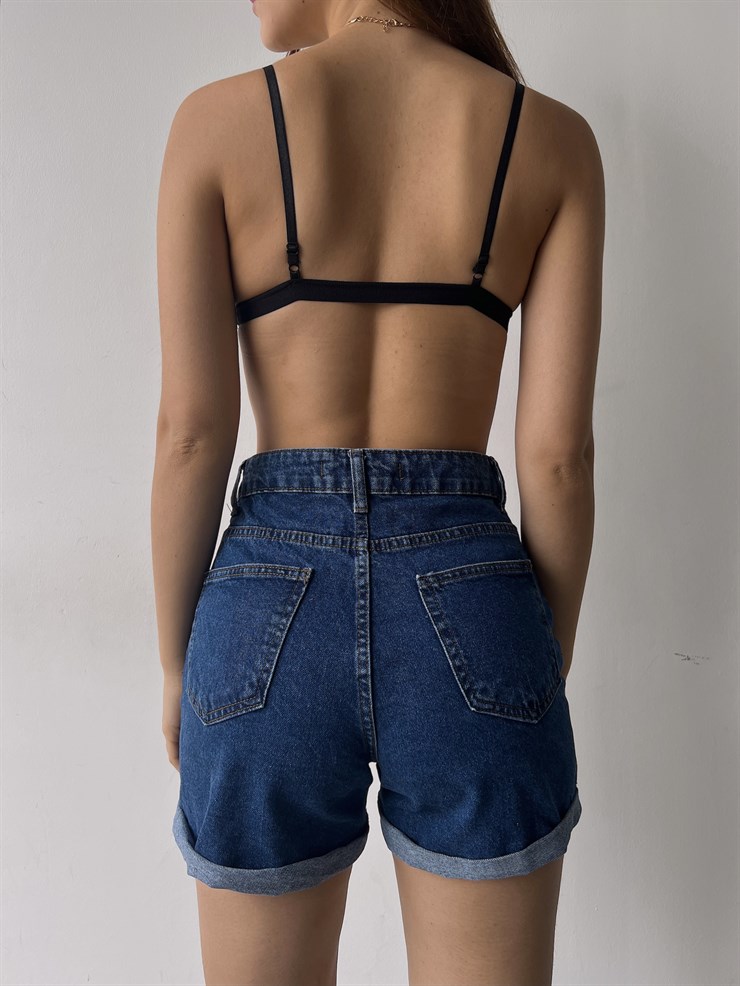 Yüksek Bel Blake Kadın Lacivert Kot Şort 22Y000250