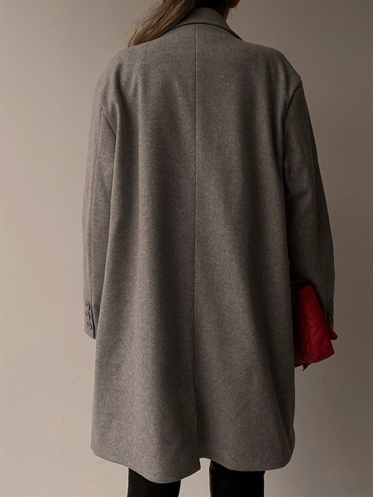 Boyfriend Kuruvaze Model Kaşe Daniela Kadın Gri Kaban 22K000309