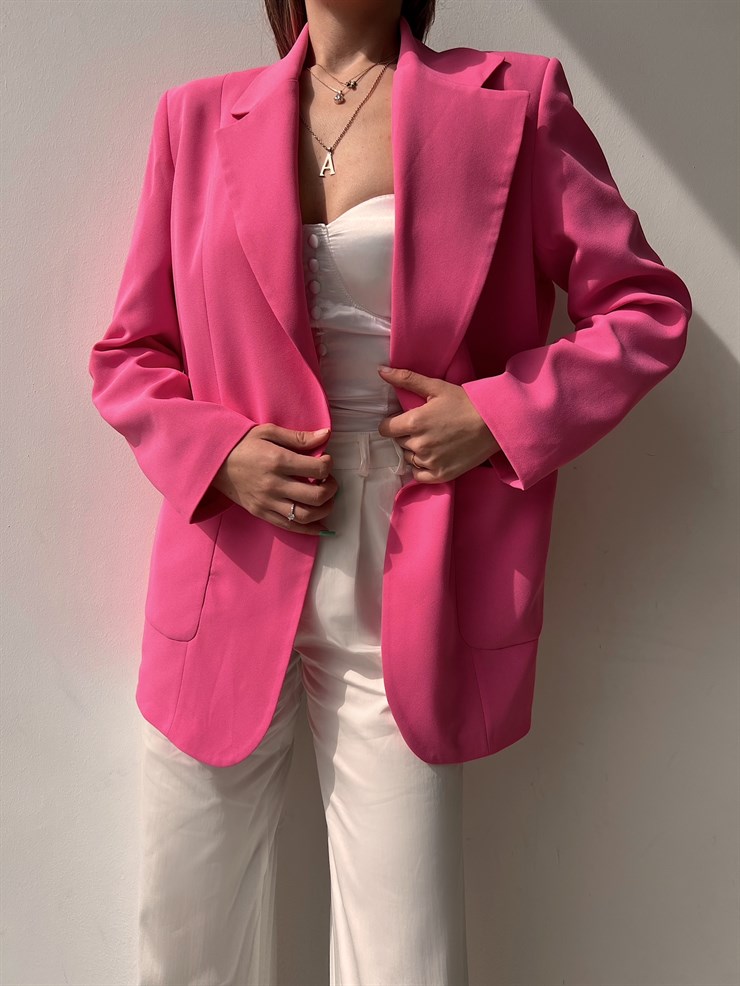 Büyük Cepli Josephine Kadın Pembe Blazer Ceket 22Y000087