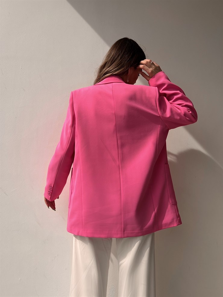 Büyük Cepli Josephine Kadın Pembe Blazer Ceket 22Y000087