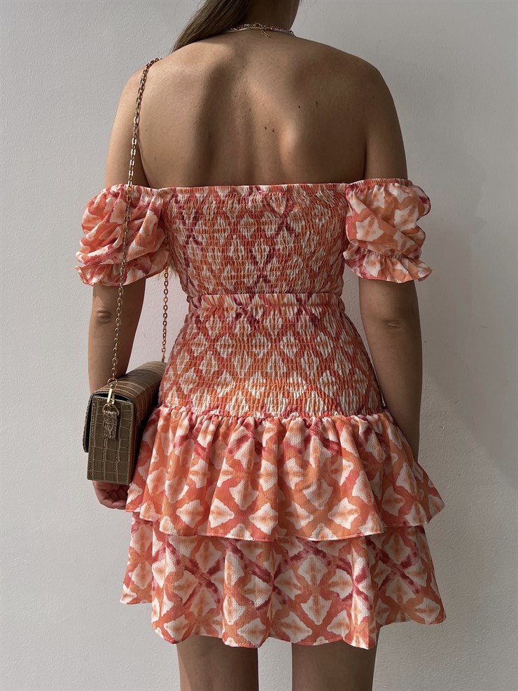 Çapraz Bağcık Açık Omuz Üst Fırfırlı Gipeli Alt Justus Kadın Somon İkili Takım 22Y000330