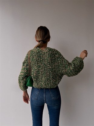 Kırçıllı Carlino Kadın Yeşil Hırka 22K000445