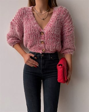 Kırçıllı Carlino Kadın Pembe Hırka 22K000445