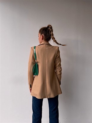 Blazer Tek Düğmeli Carlo Kadın Vizon Ceket 22K000478