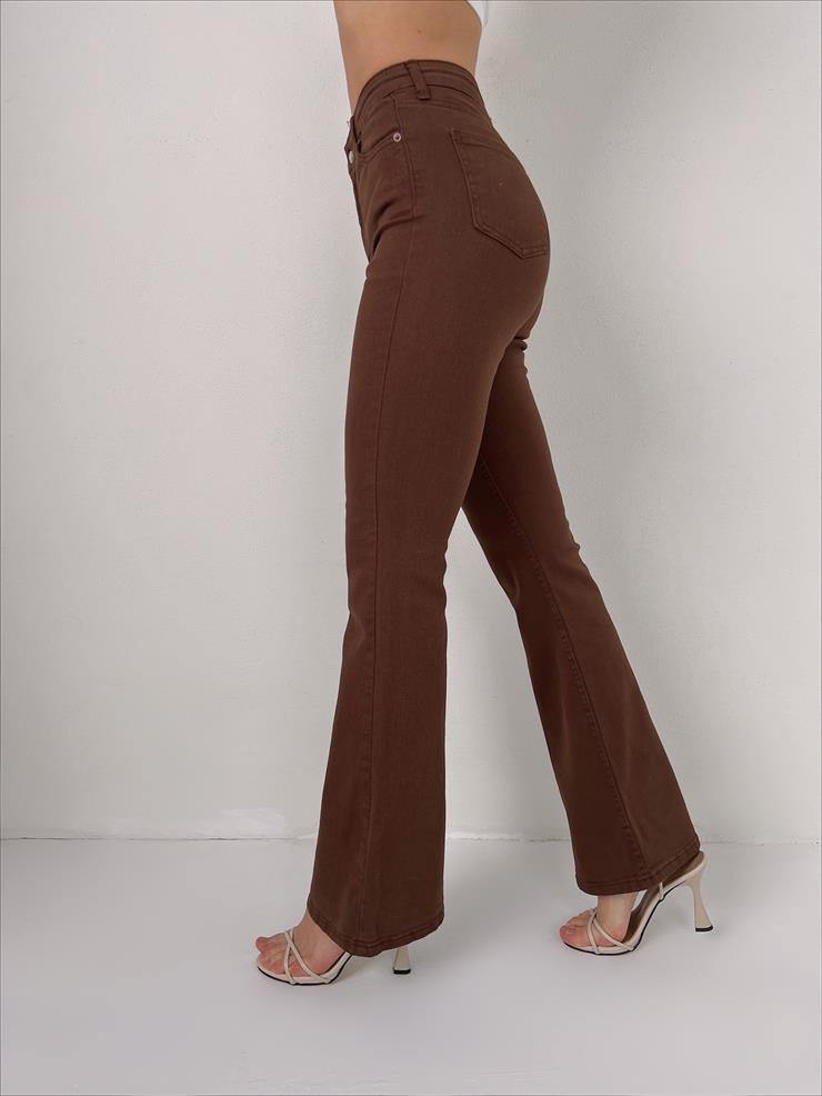 	İspanyol Paça Chelsea Kadın Kahve Jean 22K000460