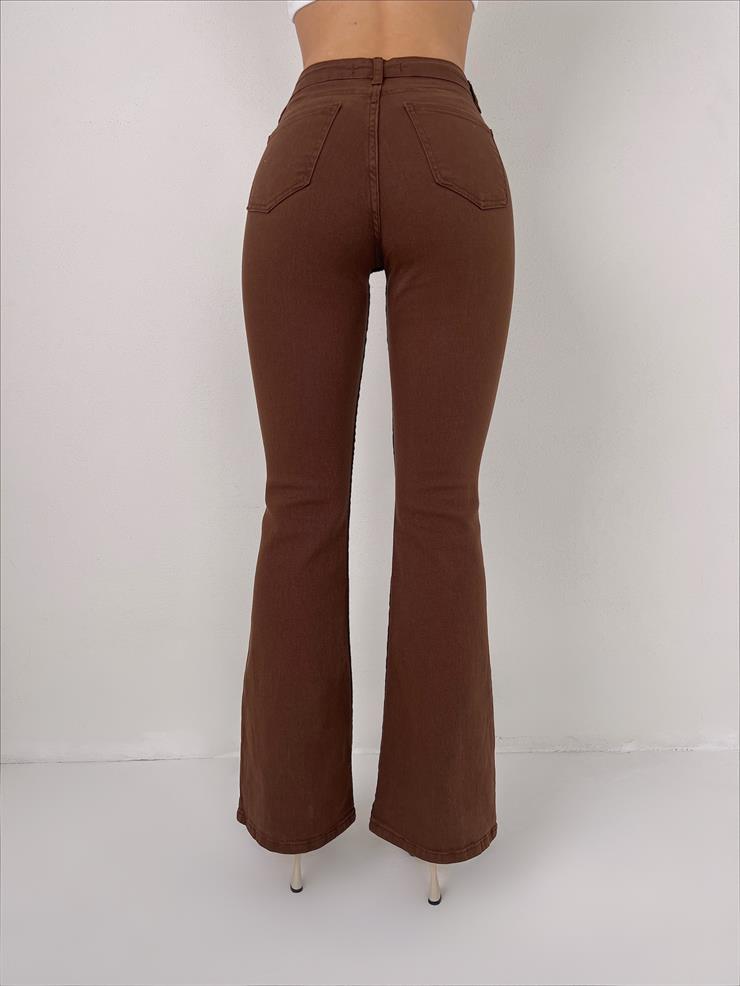 	İspanyol Paça Chelsea Kadın Kahve Jean 22K000460