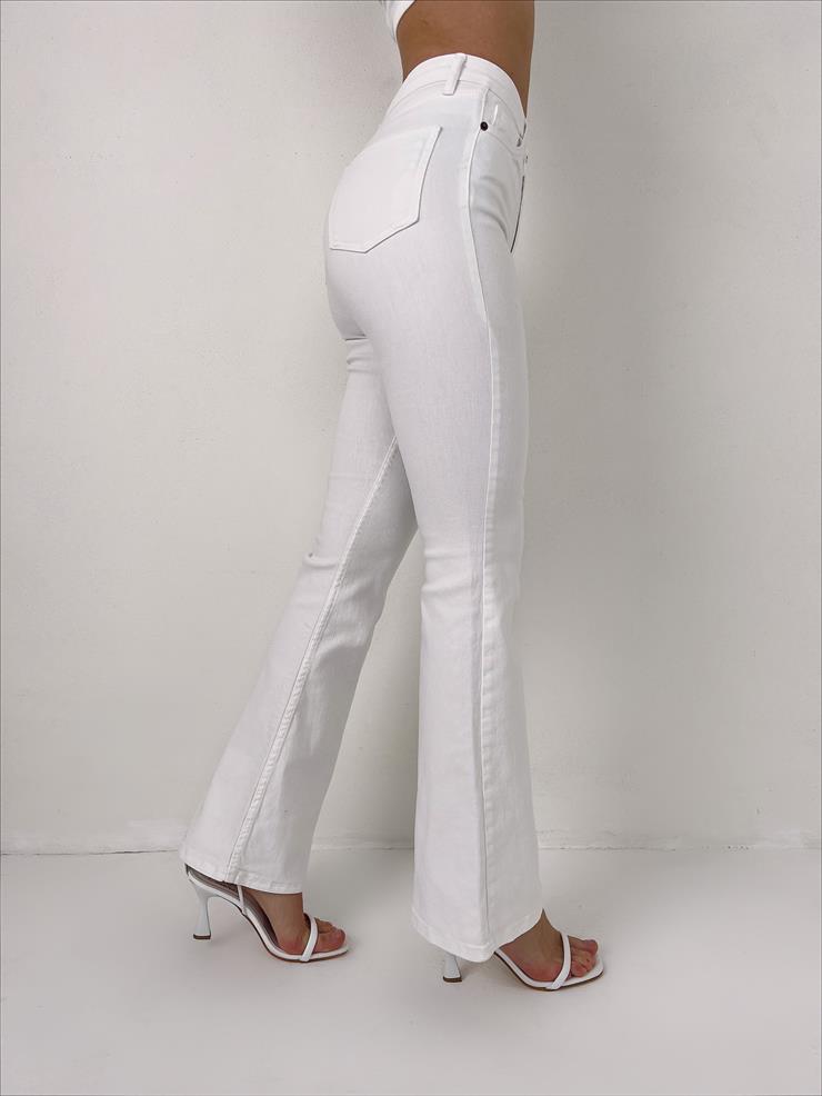 İspanyol Paça Chelsea Kadın Beyaz Jean 22K000460