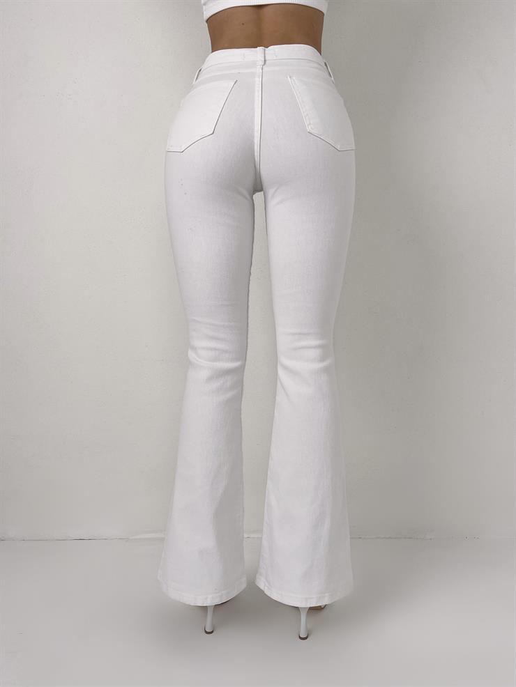 İspanyol Paça Chelsea Kadın Beyaz Jean 22K000460