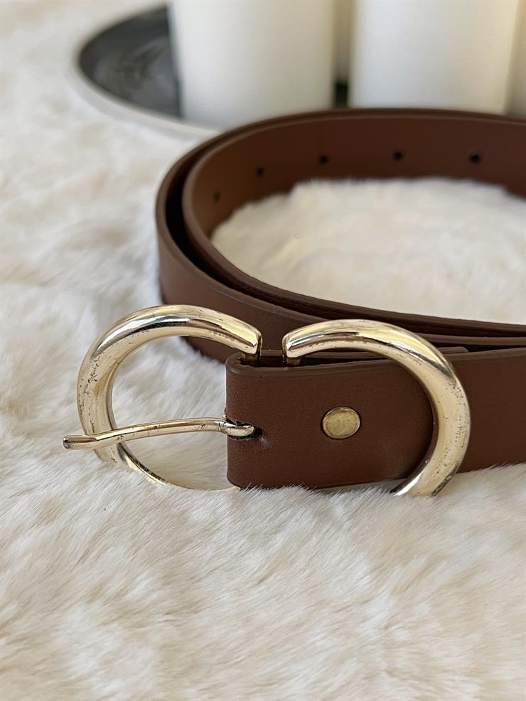 Çift Tokalı Kadın Taba Kemer 23Y000634