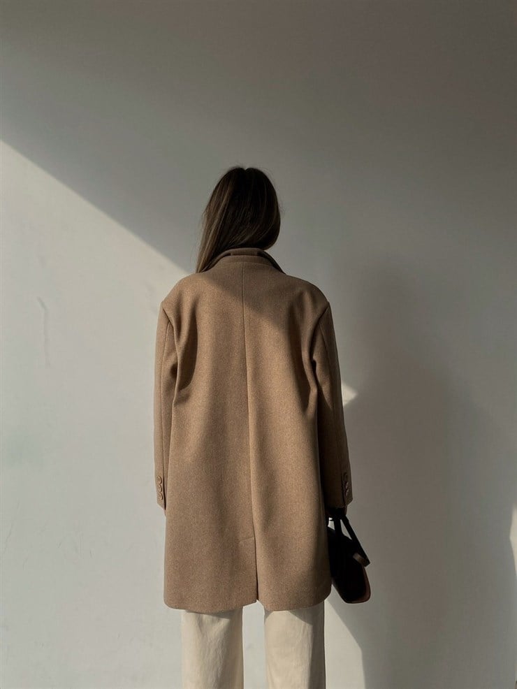 Düşük Omuz Kısa Kaşe Kaban Daniela Kadın Kahverengi Kaban 22K000309