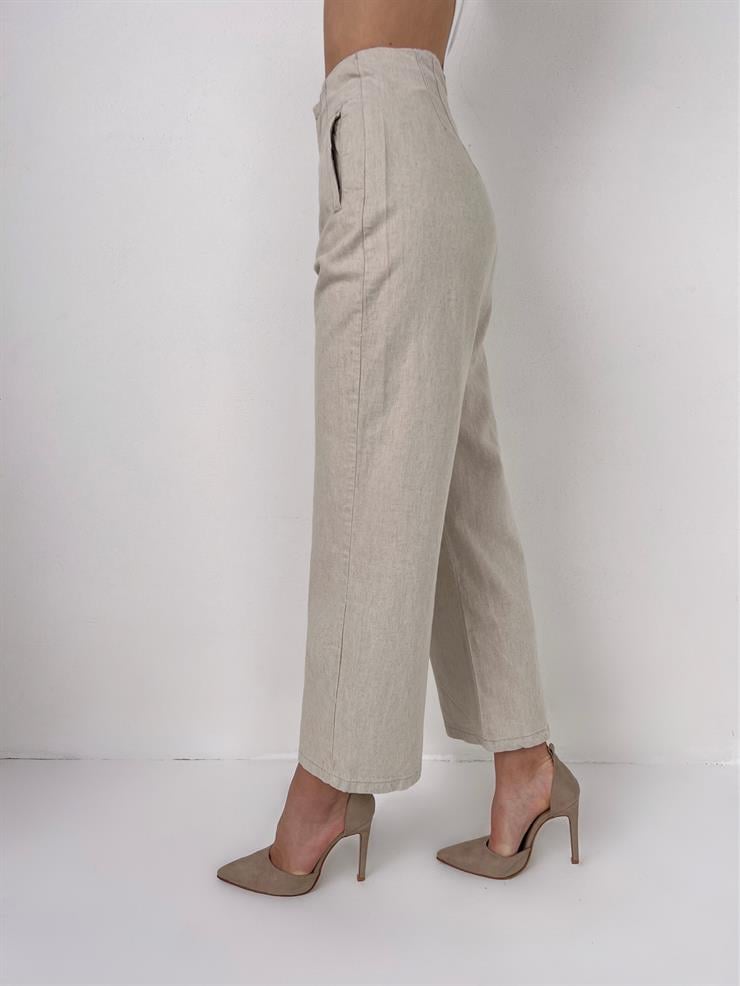 Yüksek Bel Beli Pens Detaylı Ellery Kadın Taş Paçası Bol Pantolon 23Y000060