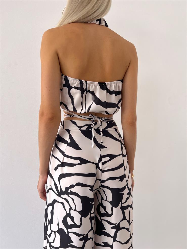 Boyundan Askılı Derin V Yaka Belden İp Detaylı Elyna Kadın Siyah Bluz 23Y000546