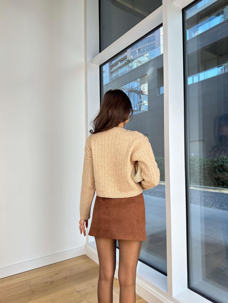 Fırfır Detaylı Enea Vizon Kadın Kazak 25K294