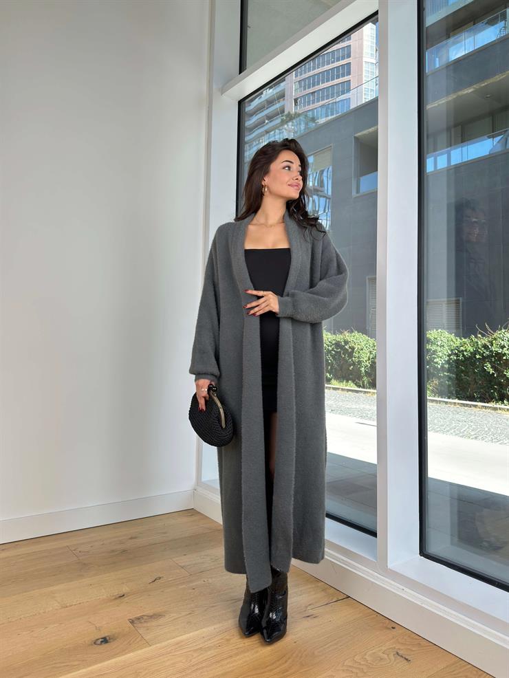 Eric Antrasit Kadın Uzun Triko Hırka 25K295