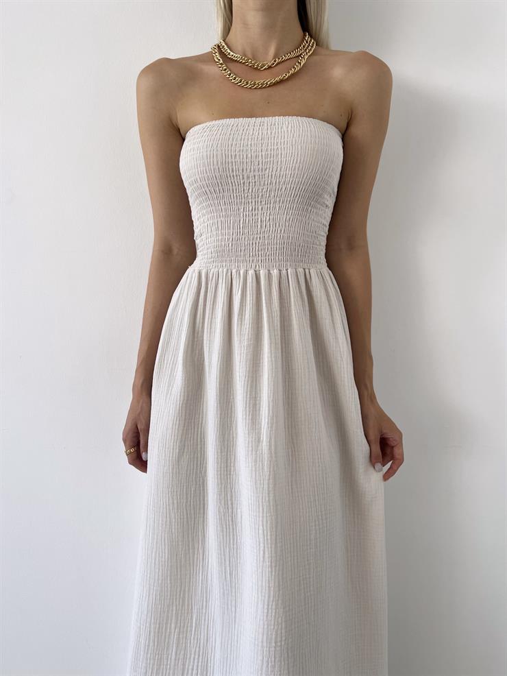 Straplez Gipeli Ethan Kadın Bej Elbise 23Y000500