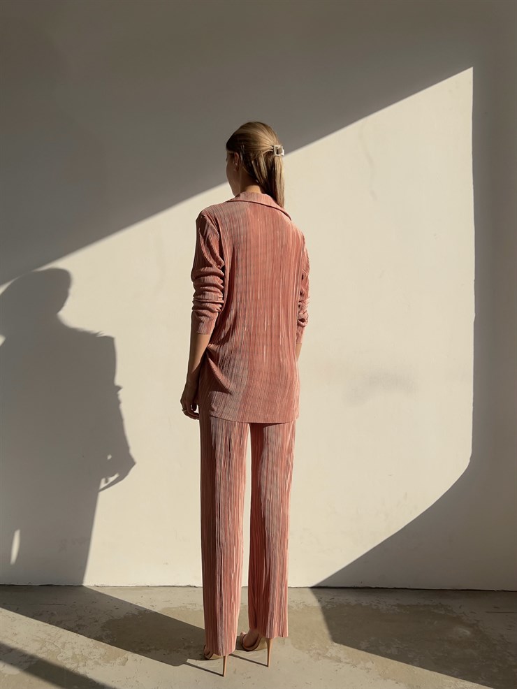 Fitilli Piliseli Kumaş Tatiana Kadın Pudra İkili Takım 22Y000295