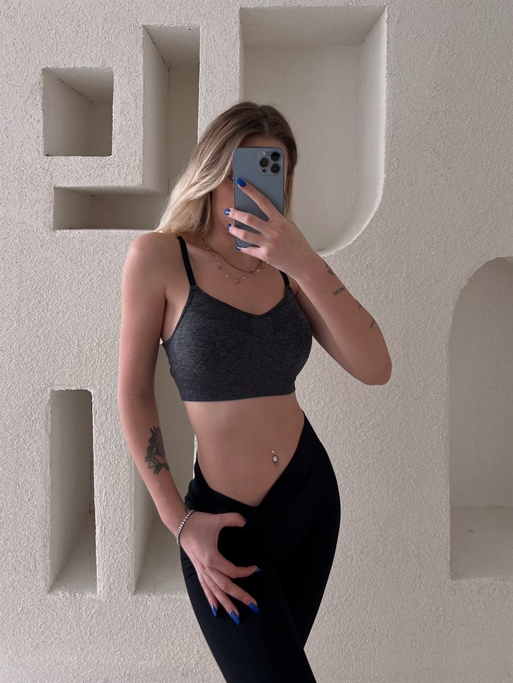 İnce Askılı Destekli Mayra Kadın Antrasit Bralet 22Y000051