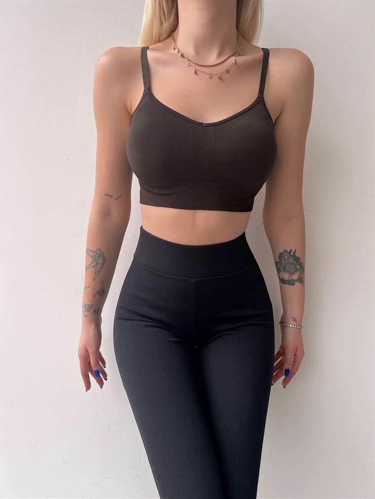 İnce Askılı Destekli Mayra Kadın Haki Bralet 22Y000051