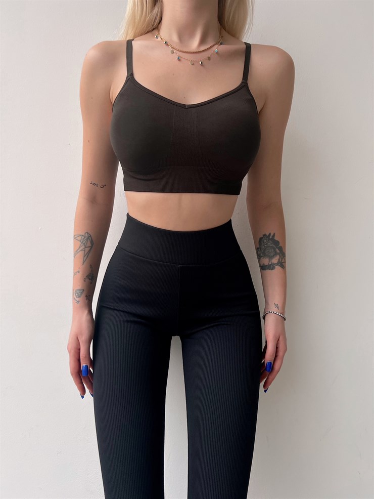 İnce Askılı Destekli Mayra Kadın Haki Bralet 22Y000051