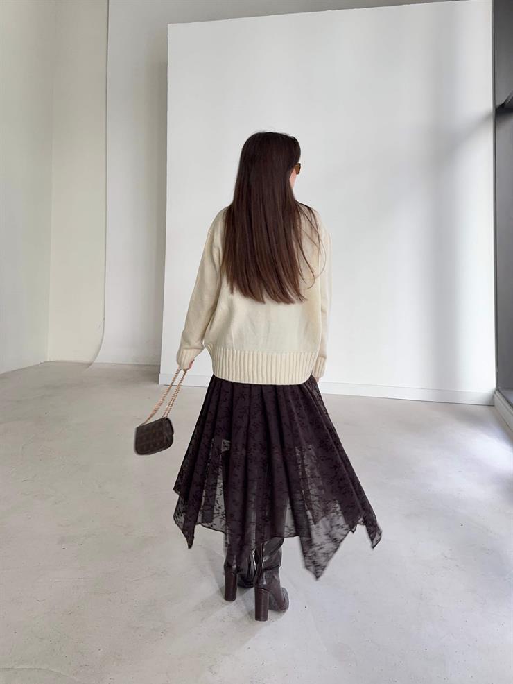 Bisiklet Yaka Isabella Ekru Kadın Kazak 26K368