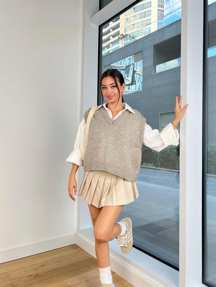 V Yaka Jahleel Vizon Kadın Süveter 25K149