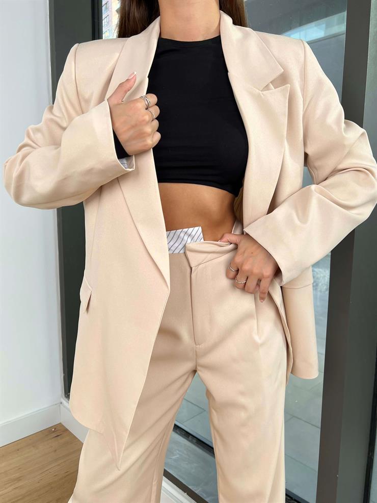 Oversize Jasiel Kadın Taş Blazer Ceket 24k216