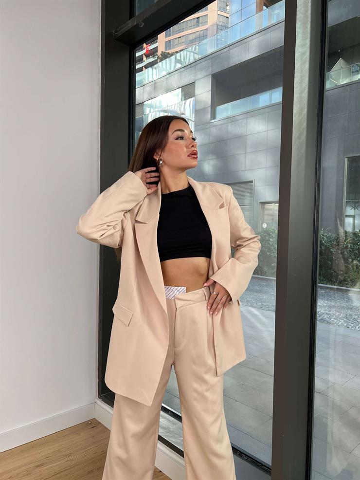 Oversize Jasiel Kadın Taş Blazer Ceket 24k216