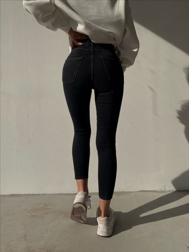 Jean Yüksek Bel Joni Kadın Antrasit Pantolon 22K000180