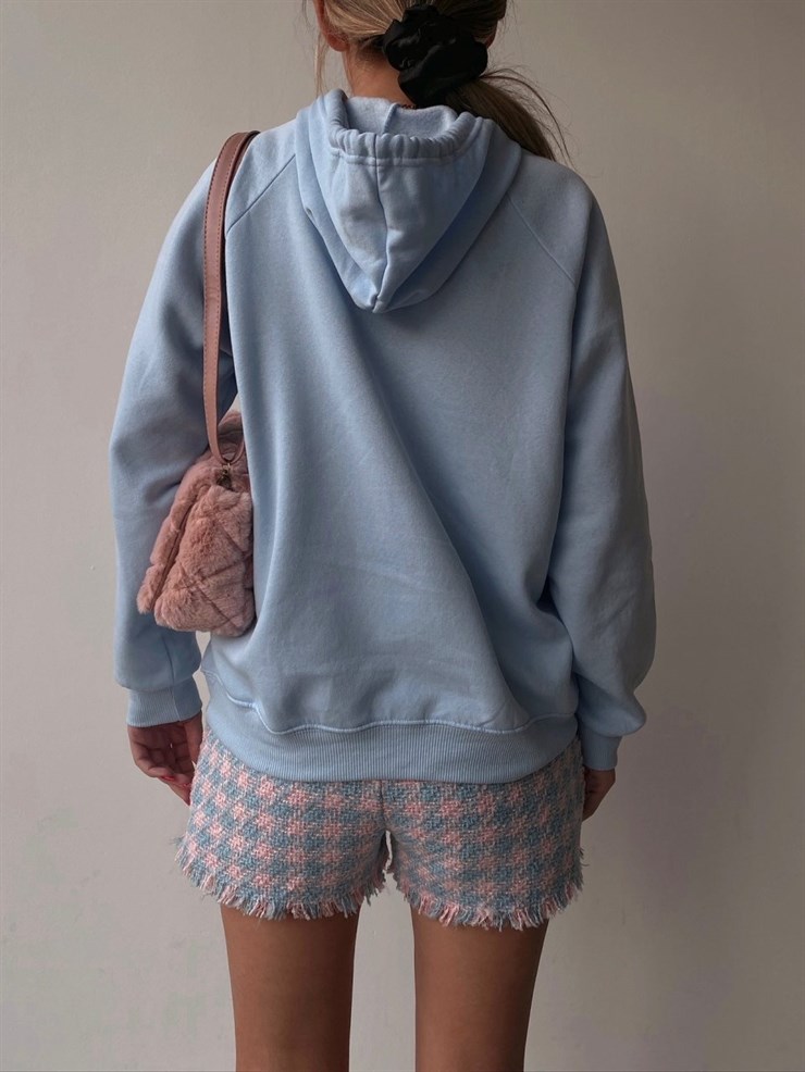 Kapüşonlu Kanguru Cepli Kadın Bebe Mavisi Sweat 22K000124