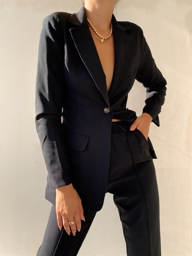 Klasik Pantolon Ceket İkili Wendy Kadın Siyah Takım22K000044