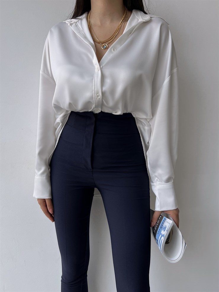 Klasik Yüksek Bel Sarah Kadın Lacivert Pantolon 22Y000056