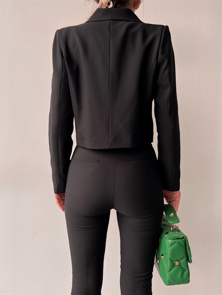 Klasik Yüksek Bel Sarah Kadın Siyah Pantolon 22Y000056