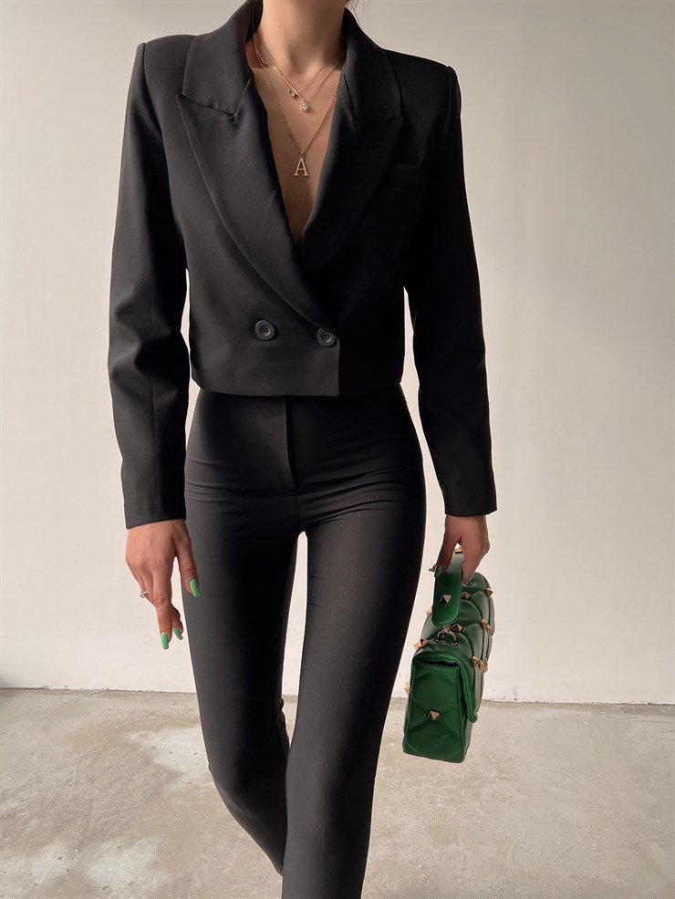 Klasik Yüksek Bel Sarah Kadın Siyah Pantolon 22Y000056