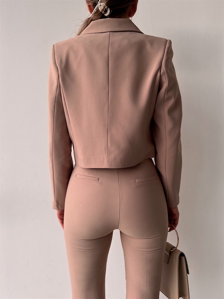 Klasik Yüksek Bel Sarah Kadın Vizon Pantolon 22Y000056