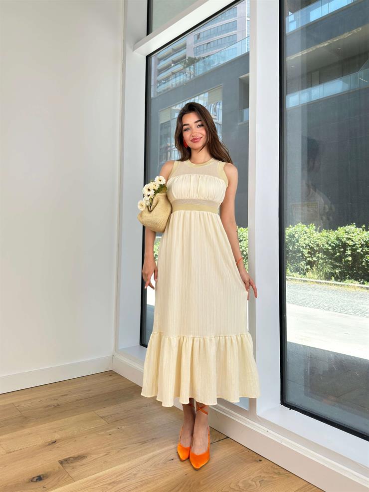 Kolsuz File Detaylı Kylin Kadın Taş Elbise 24Y669