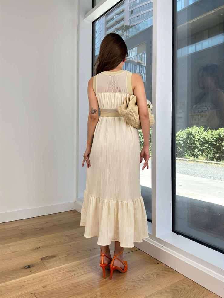 Kolsuz File Detaylı Kylin Kadın Taş Elbise 24Y669