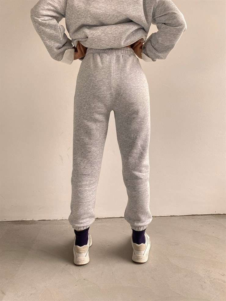 LA Lakers Baskılı Lastikli Kadın Gri Eşofman Altı 22K000155