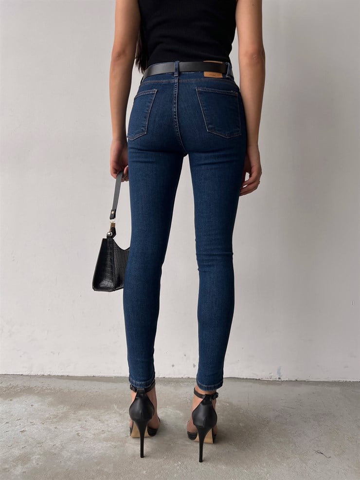 Likralı Yüksek Bel Dar Paça Cayla Kadın Lacivert Skinny Pantolon 22K000563
