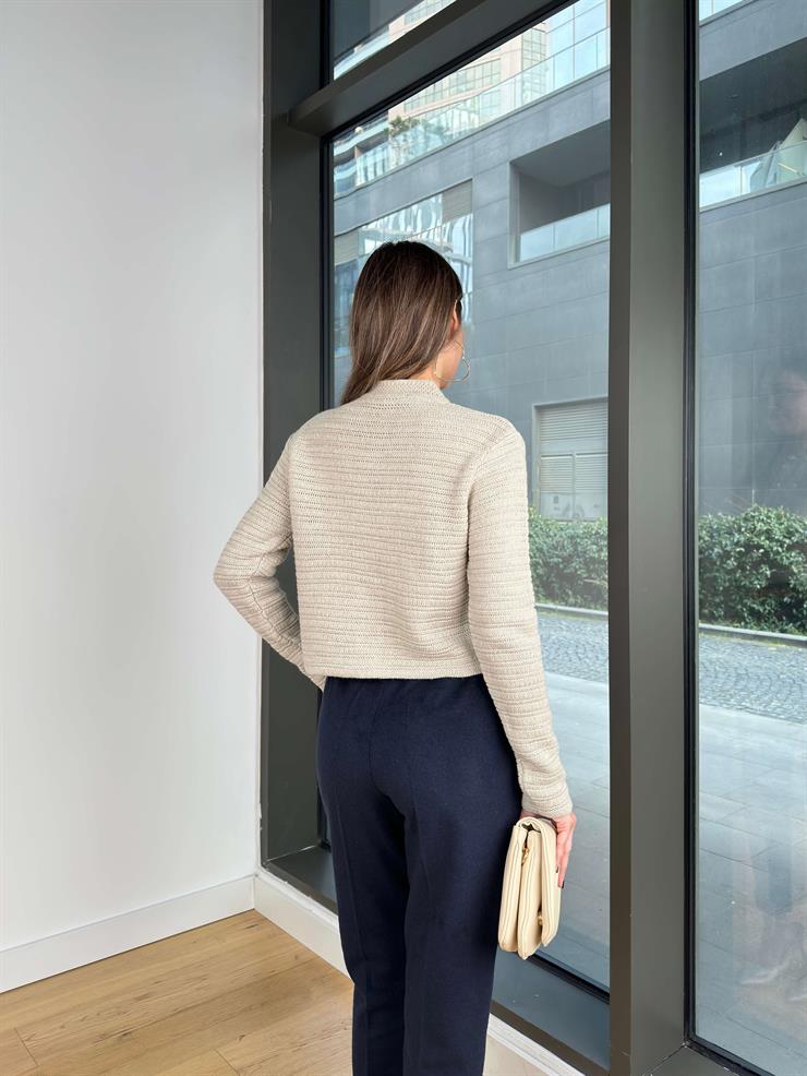 Düğme Kapamalı Madax Vizon Kadın Hırka 25Y050