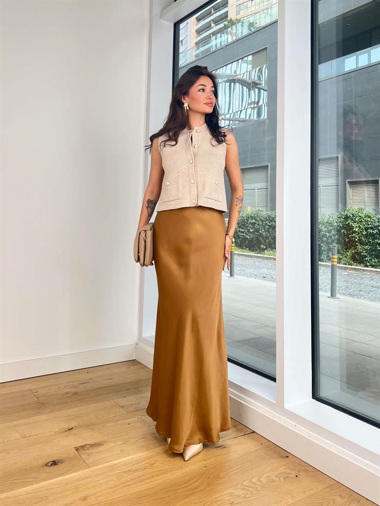 Saten Milovan Tarçın Kadın Etek 25K203