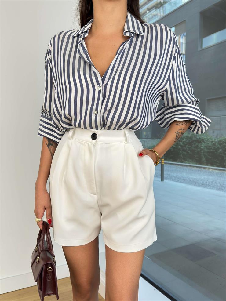 Multi Çizgili Kadın Gömlek 24Y035