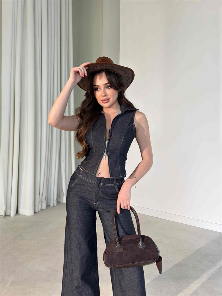 Çift Fermuarlı İkili Nevada Jeans Kadın Takım 26Y201