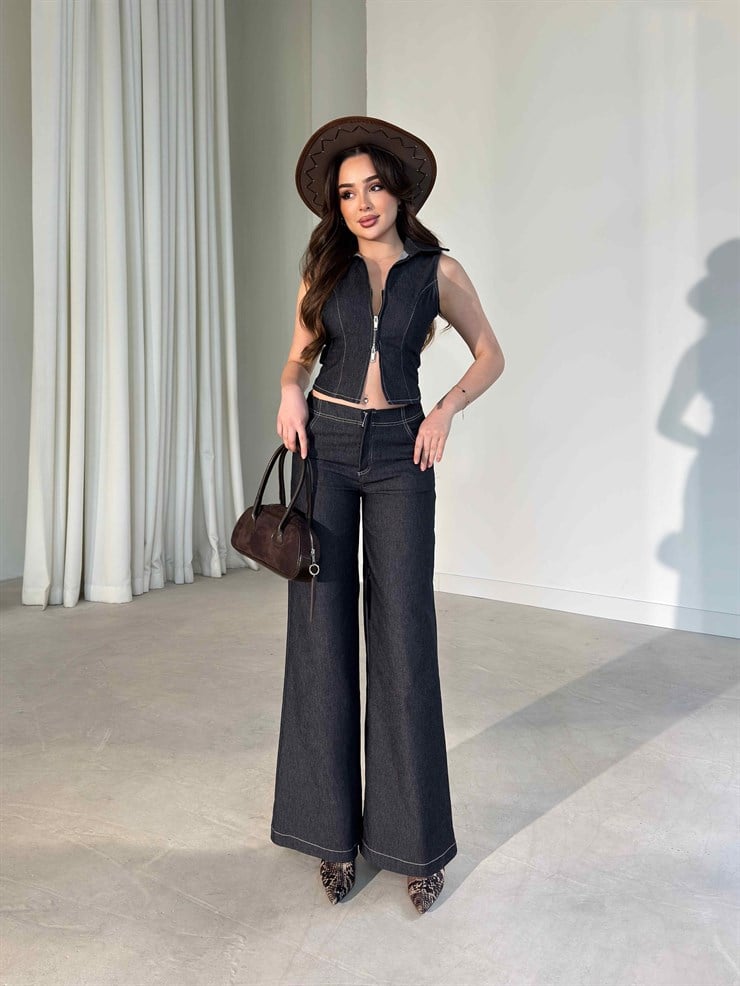 Çift Fermuarlı İkili Nevada Jeans Kadın Takım 26Y201