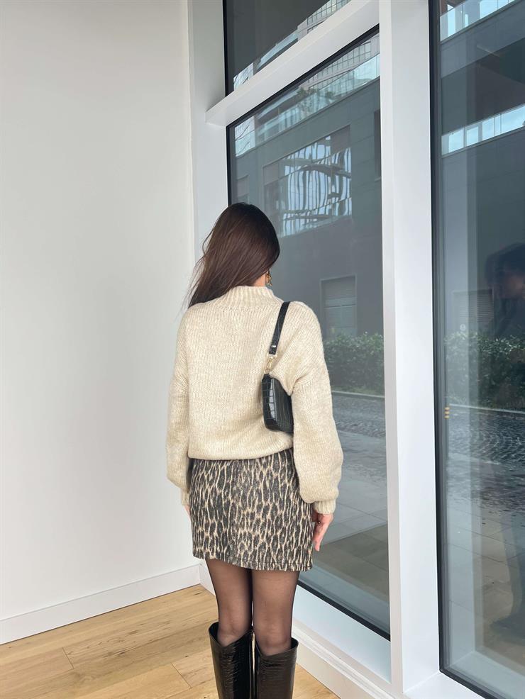 Geniş Norlan Taş Kadın Triko Kazak 25K357